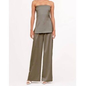 Elegant Olive Strapless Jumpsuit